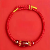 Zodiac Horse Year Red String Bracelet - 2026 Style 2 - Red Leaf Forest