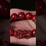 Zodiac Cinnabar Bracelet - Handcrafted Traditional Jewelry with Natural Red Stone Beads and Zodiac Guardian Symbol. Features adjustable elastic cord, lightweight 15g design. Perfect cultural heritage accessory for daily wear and meaningful gifts.
