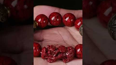 Zodiac Cinnabar Bracelet - Handcrafted Traditional Jewelry with Natural Red Stone Beads and Zodiac Guardian Symbol. Features adjustable elastic cord, lightweight 15g design. Perfect cultural heritage accessory for daily wear and meaningful gifts.
