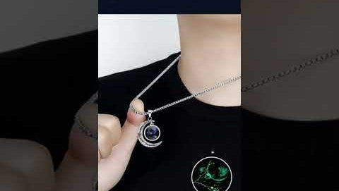 Zodiac Necklace Pendant - Glow in Dark Moon Jewelry | Titanium Steel Constellation Necklace for All 12 Zodiac Signs | Luminous Celestial Design | Perfect Astrology Gift for Men and Women
